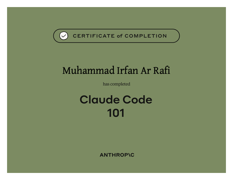 Claude Code 101 Certificate