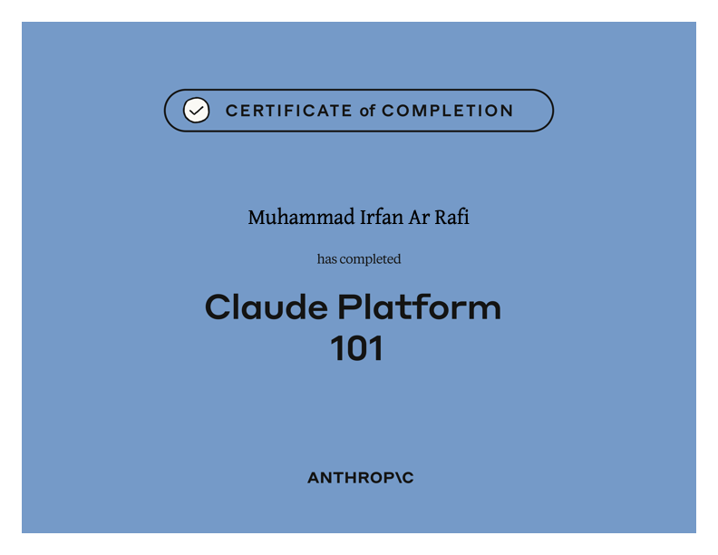 Claude Platform 101 Certificate