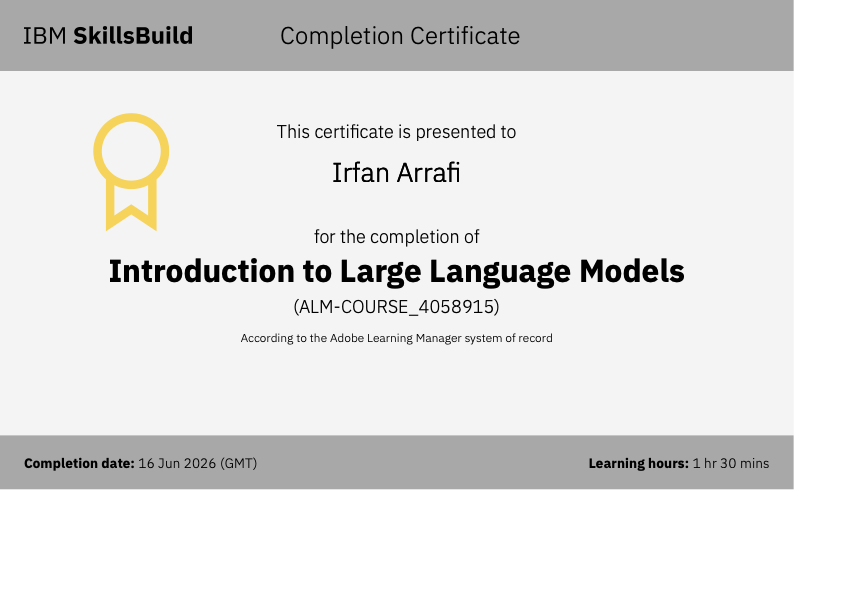Introduction to Large Language Models Certificate